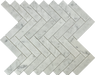 White Carrara Honed 1" X 4" Herringbone marble tiles