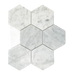 White Carrara Honed 4" Hexagon Mosaic bathroom white tiles wall