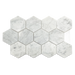 White Carrara Honed 4" Hexagon Mosaic white floor and wall tiles