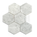 White Carrara Polished 4" Hexagon Mosaic bathroom tiles walls